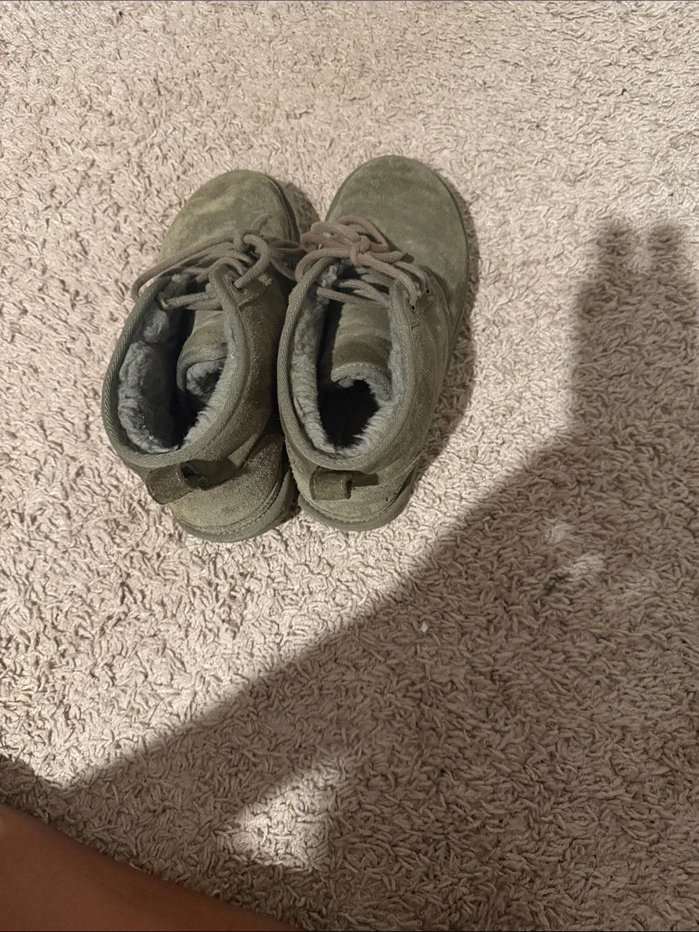 UGG® Neumel Chukka Boot - Black Olive Green Fleece-Lined Lace-Up Boots